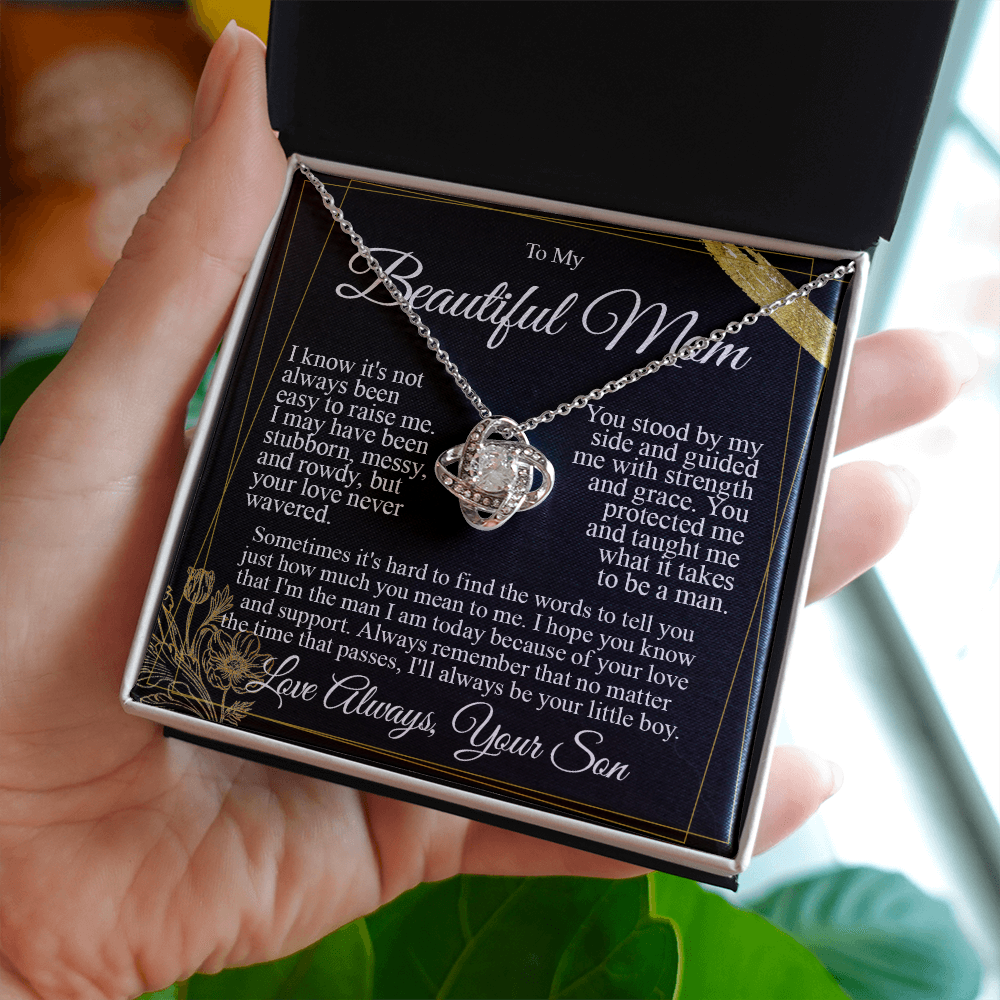 To My Mom - I Love You from Son - Knot Necklace