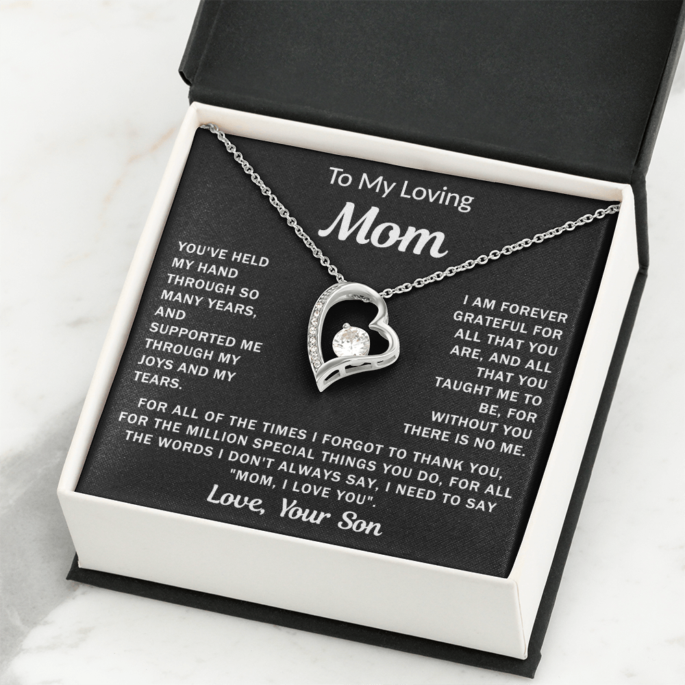 To My Loving Mom - Heart Necklace