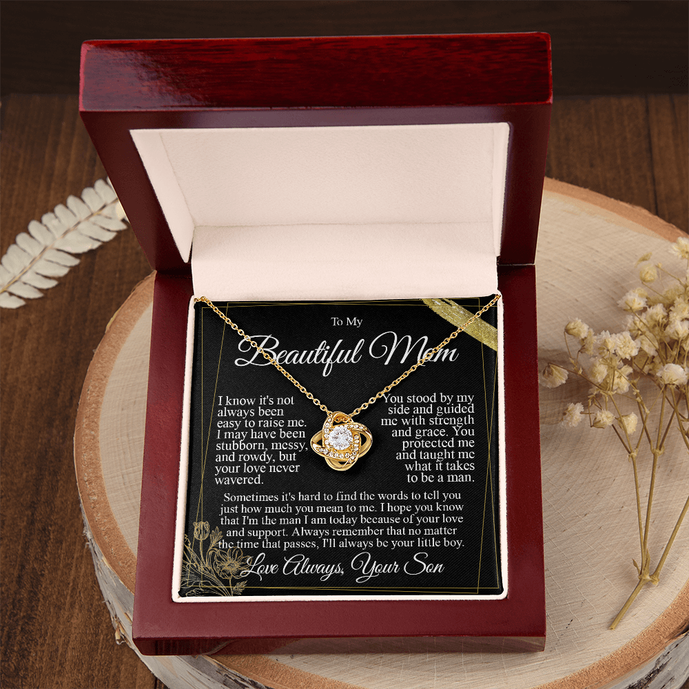 To My Mom - I Love You from Son - Knot Necklace