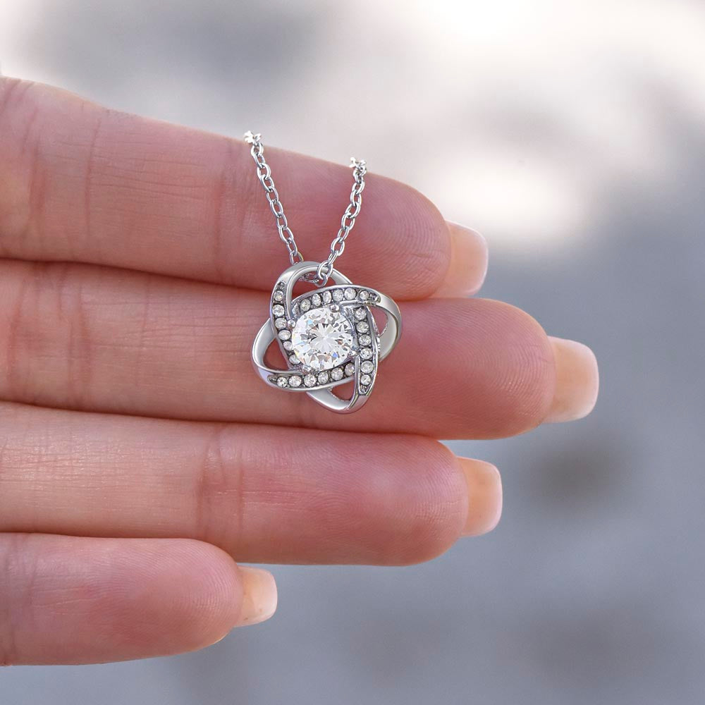 To My Daughter-in-law – “I Will Always Care For You, Stand By You” Love Knot Necklace