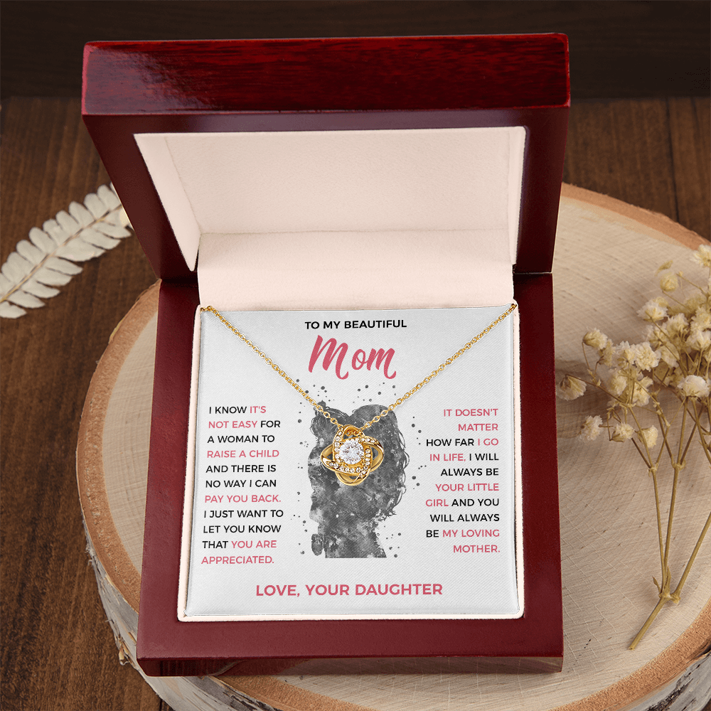 To My Loving Mom - knot Necklace from Daughter