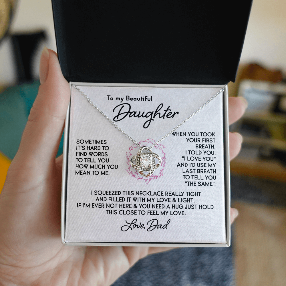 To my Daughter - First Breath Knot Necklace, From Dad