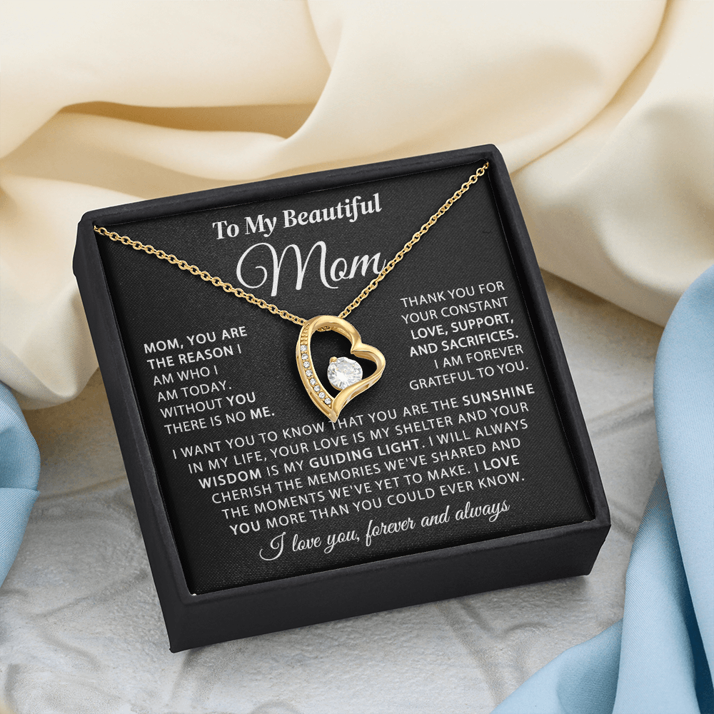 To My Mom - The Sunshine of My Life - Heart Necklace