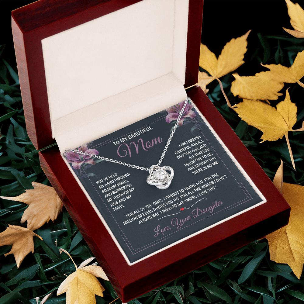 To My Beautiful Mom - Joy & Tears - Knot Necklace
