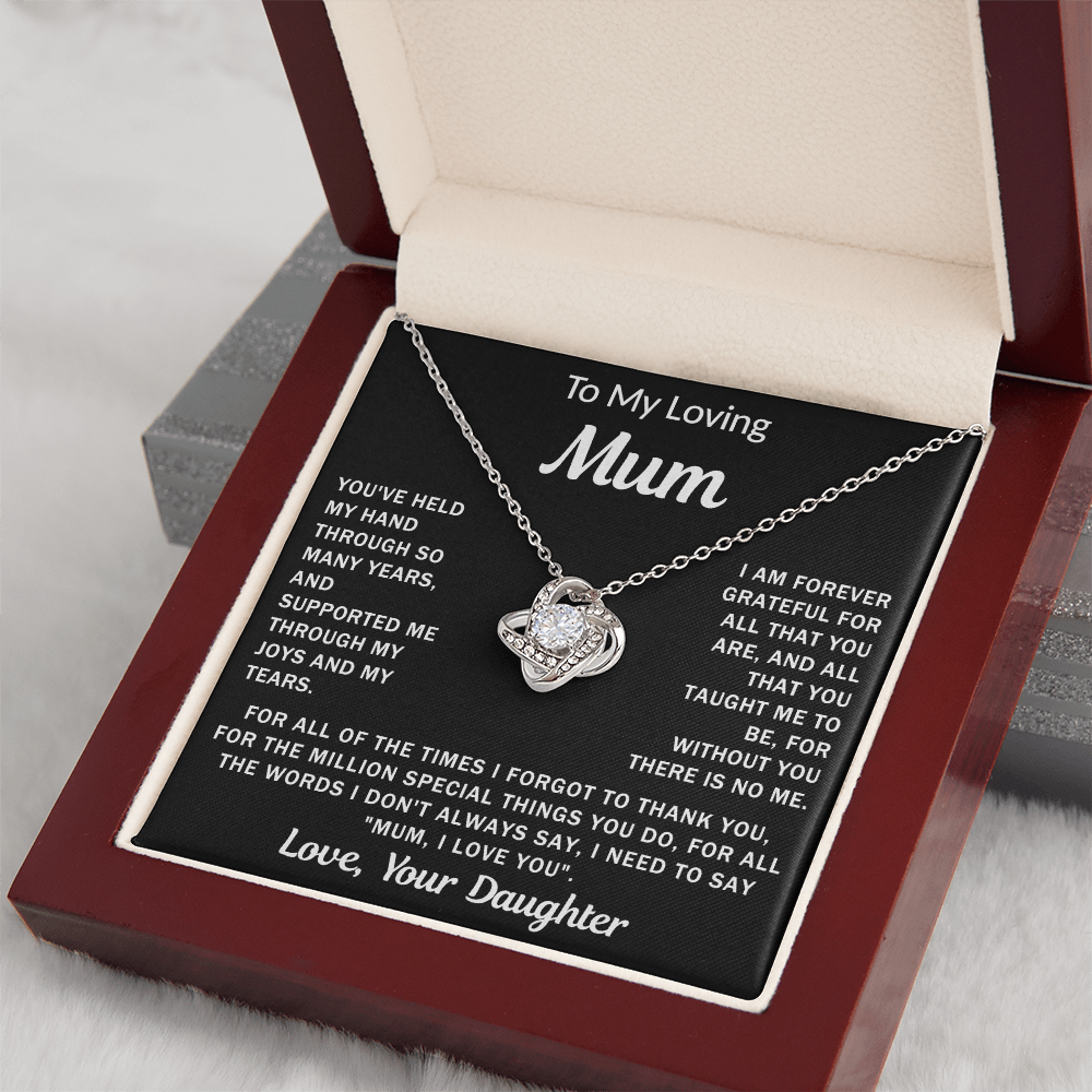 To My Loving Mum, your Daughter - Knot Necklace