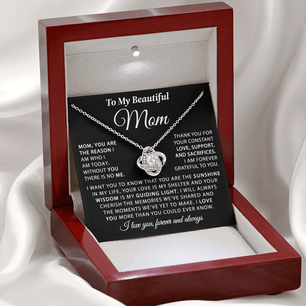 To My Mom - The Sunshine in My Life - Knot Necklace