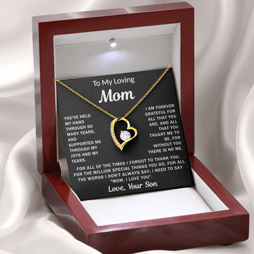 To My Loving Mom - Heart Necklace