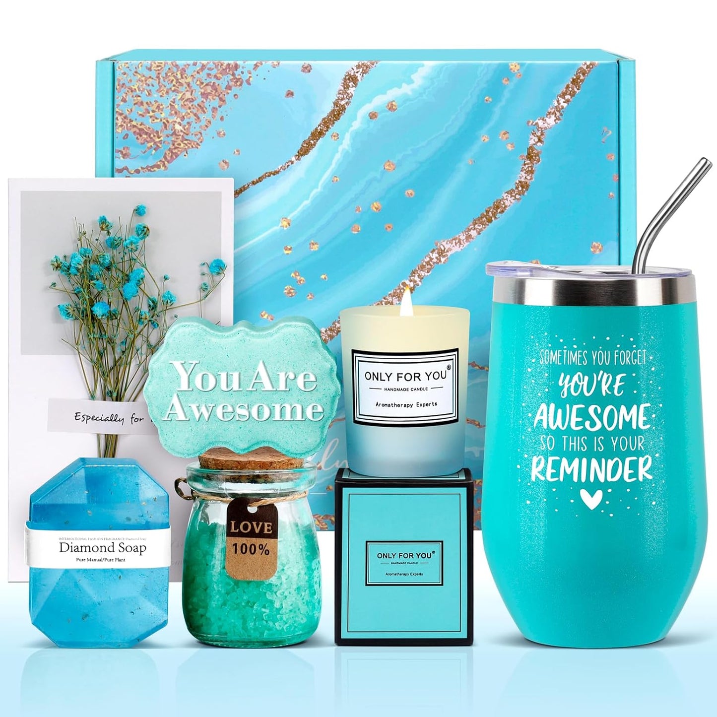 Unique Relaxing Spa Gift Basket Set – Perfect Birthday Present for Mom, Sister & Friends (Grandma, Wife & Coworkers)