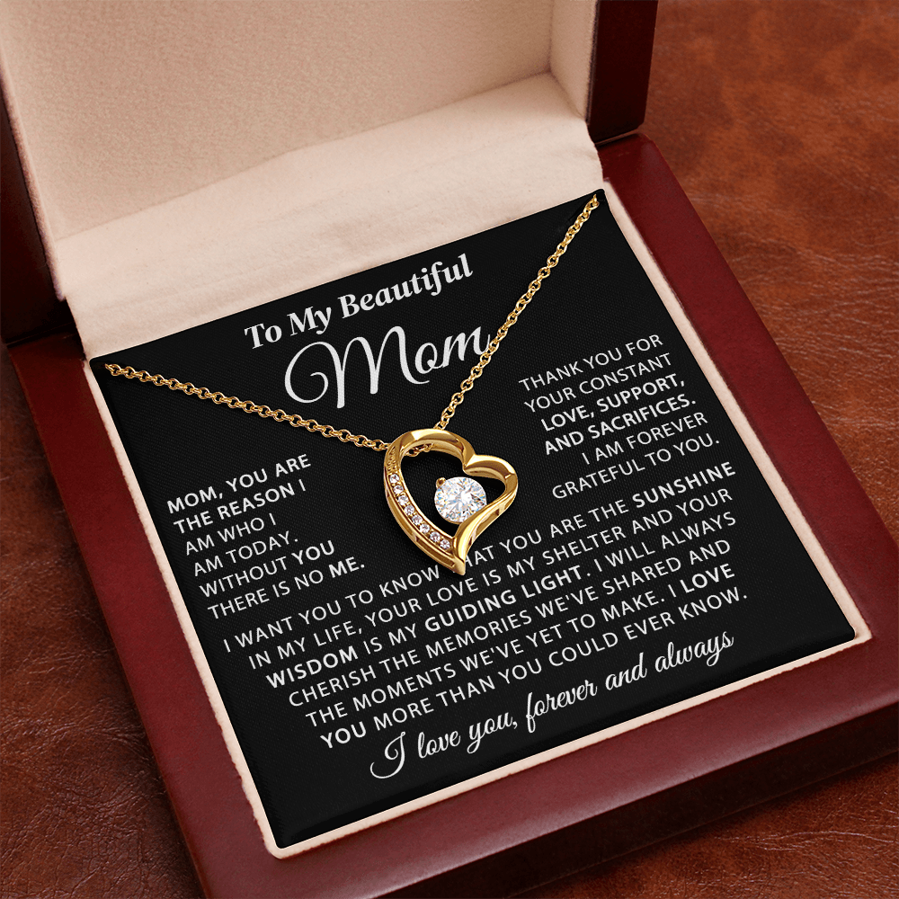 To My Mom - The Sunshine of My Life - Heart Necklace