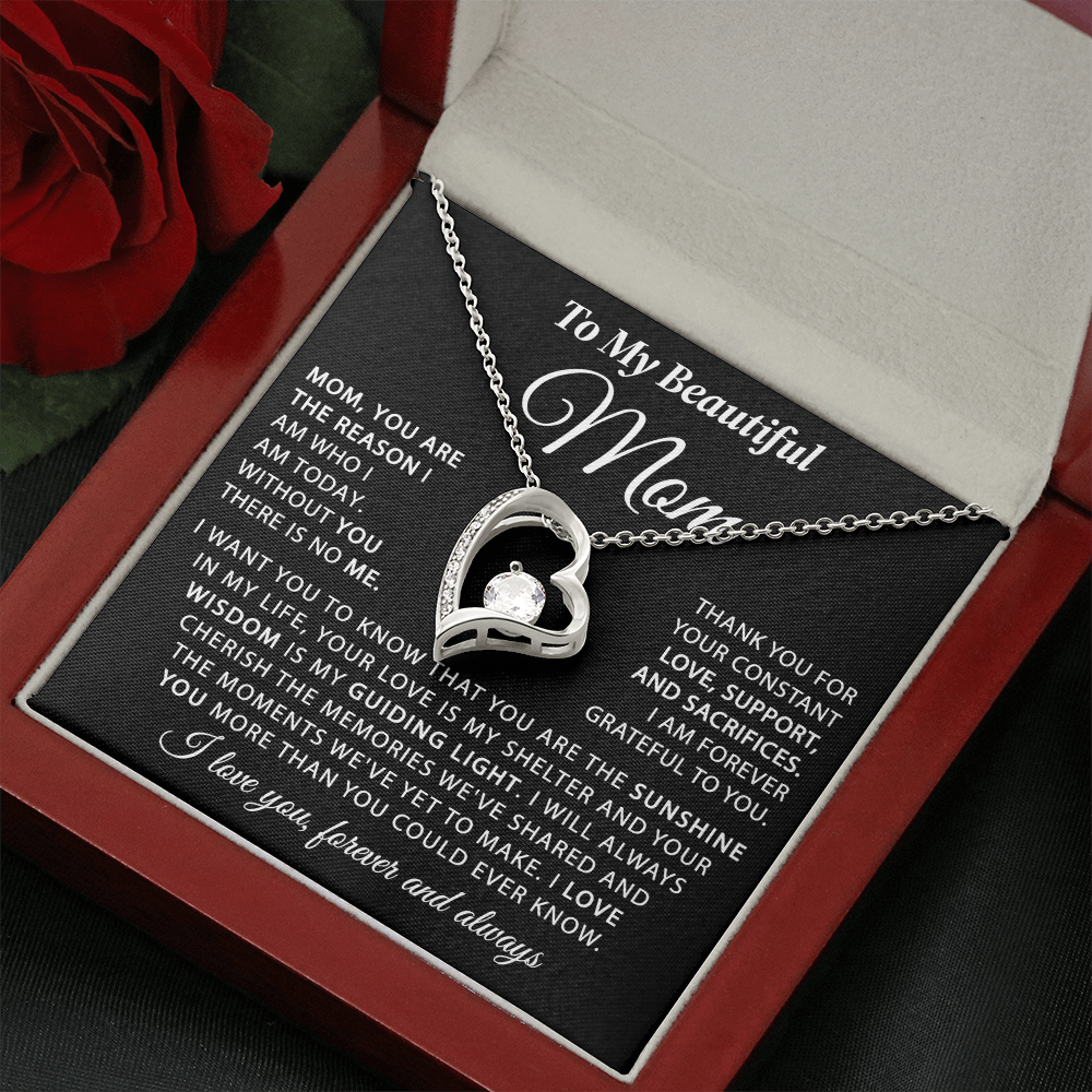 To My Mom - The Sunshine of My Life - Heart Necklace