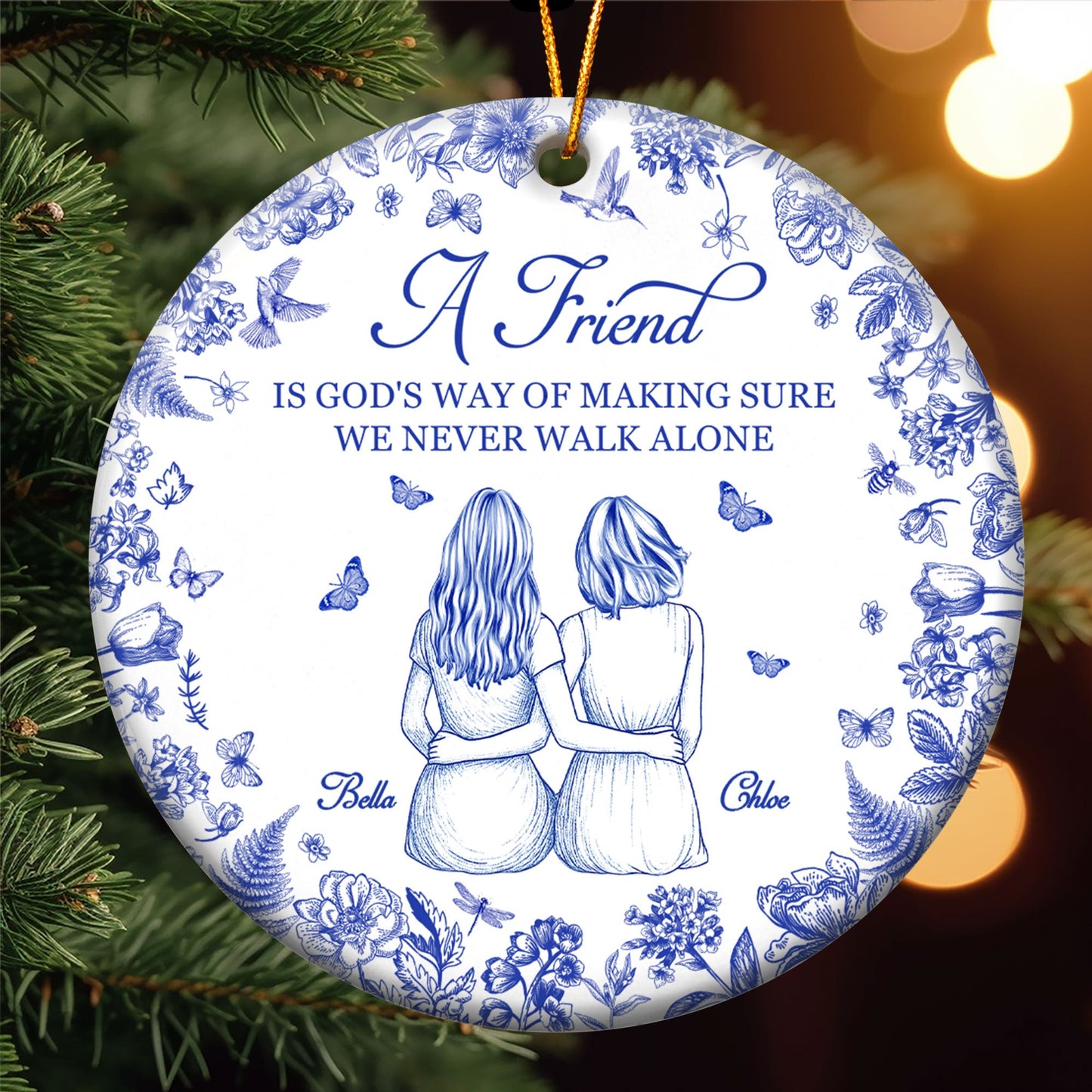 A Friend Is God's Way - Personalized Ceramic Ornament
