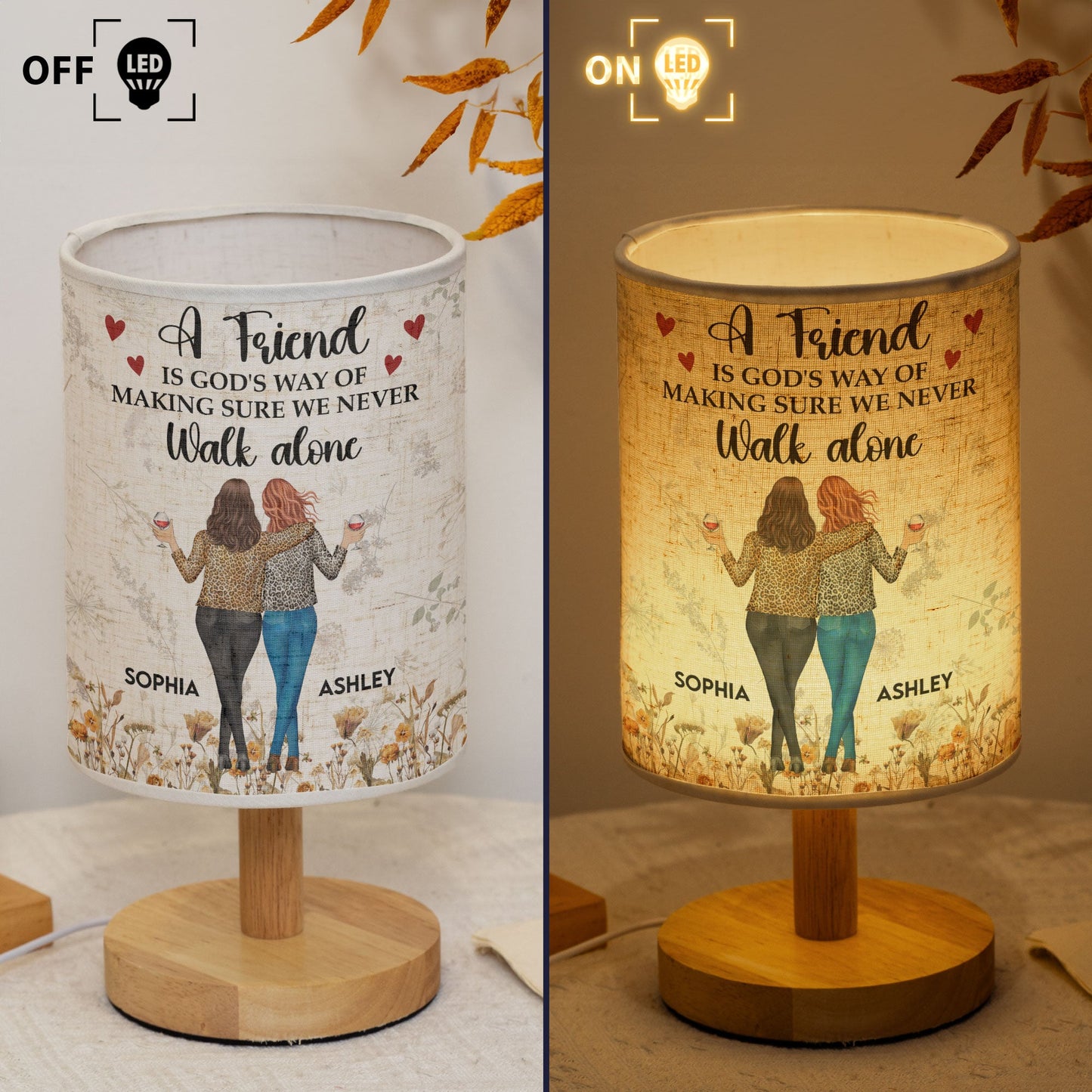 A Friend Is God's Way - Personalized Fabric Lamp