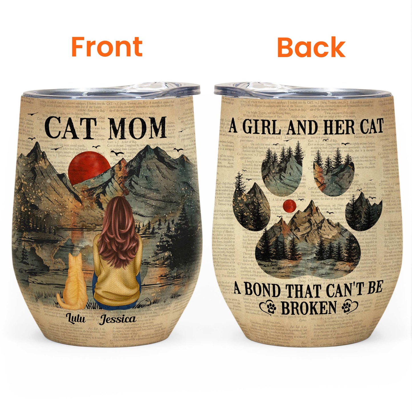 A Girl And Her Cats Unbreakable Bond - Personalized Wine Tumbler