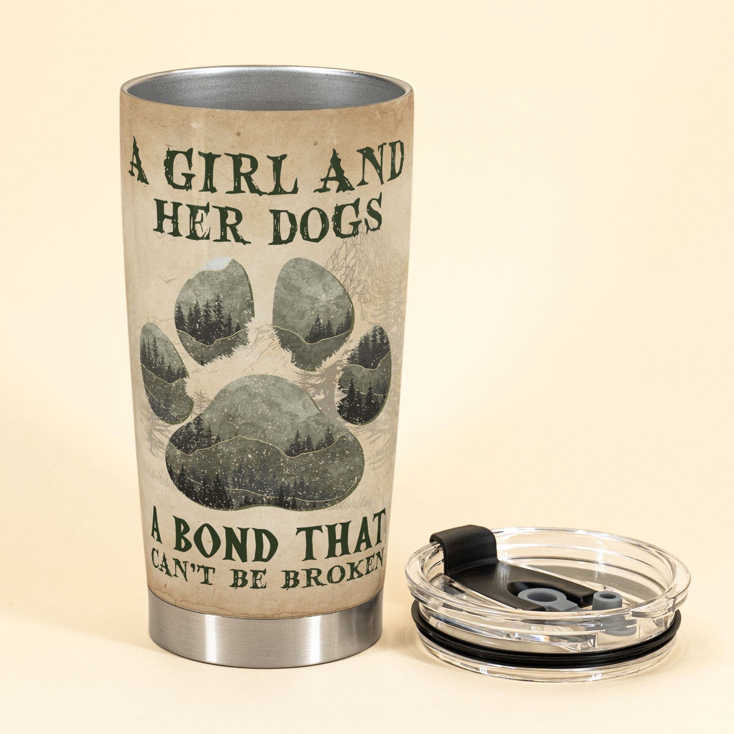 A Girl And Her Dogs Unbreakable Bond - Personalized Tumbler Cup