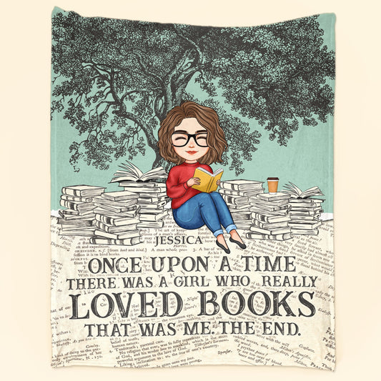 A Girl Who Really Loved Books - Personalized Blanket