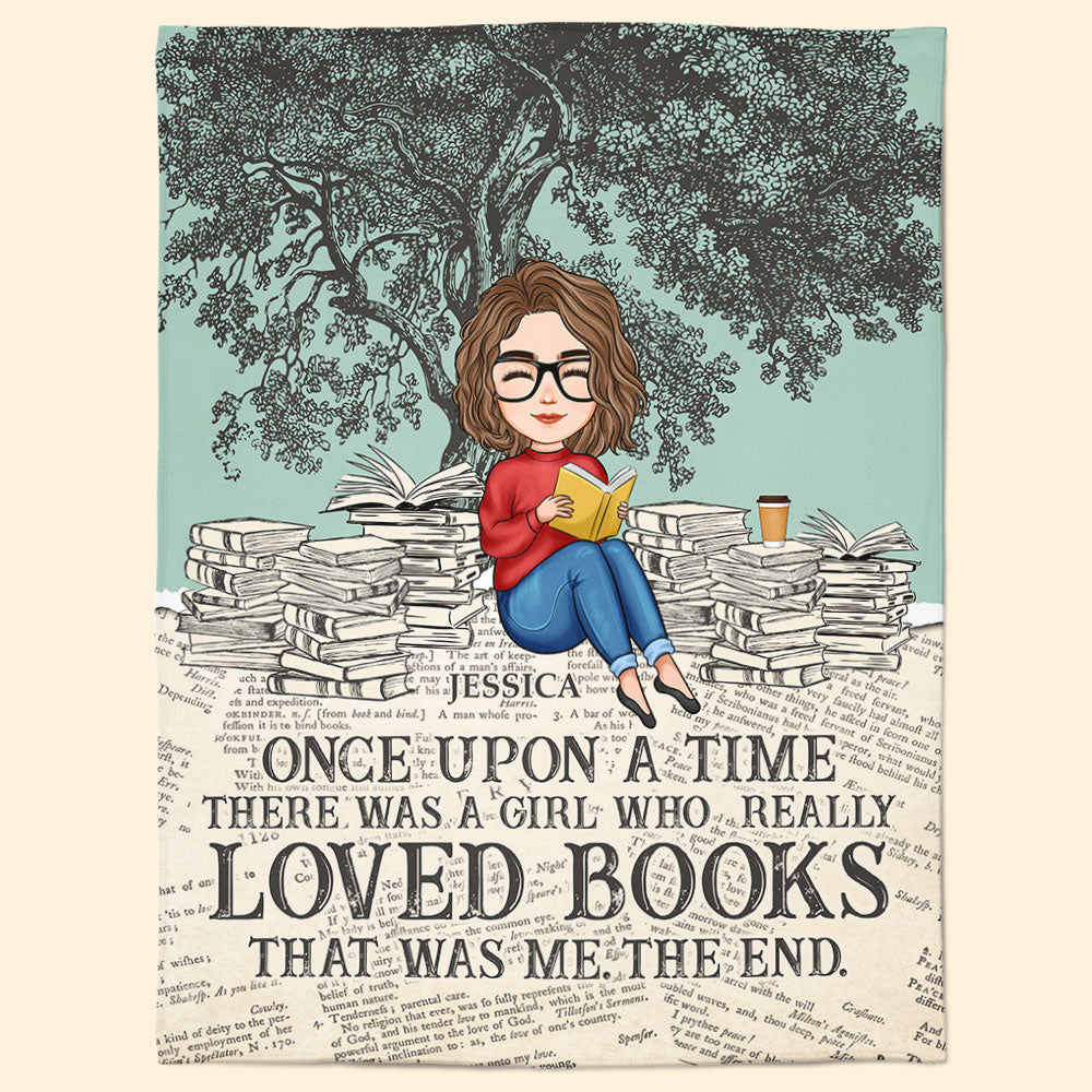 A Girl Who Really Loved Books - Personalized Blanket