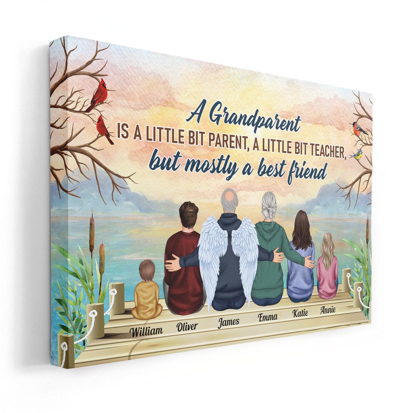 A Grandparent A Best Friends - Personalized Poster/Wrapped Canvas