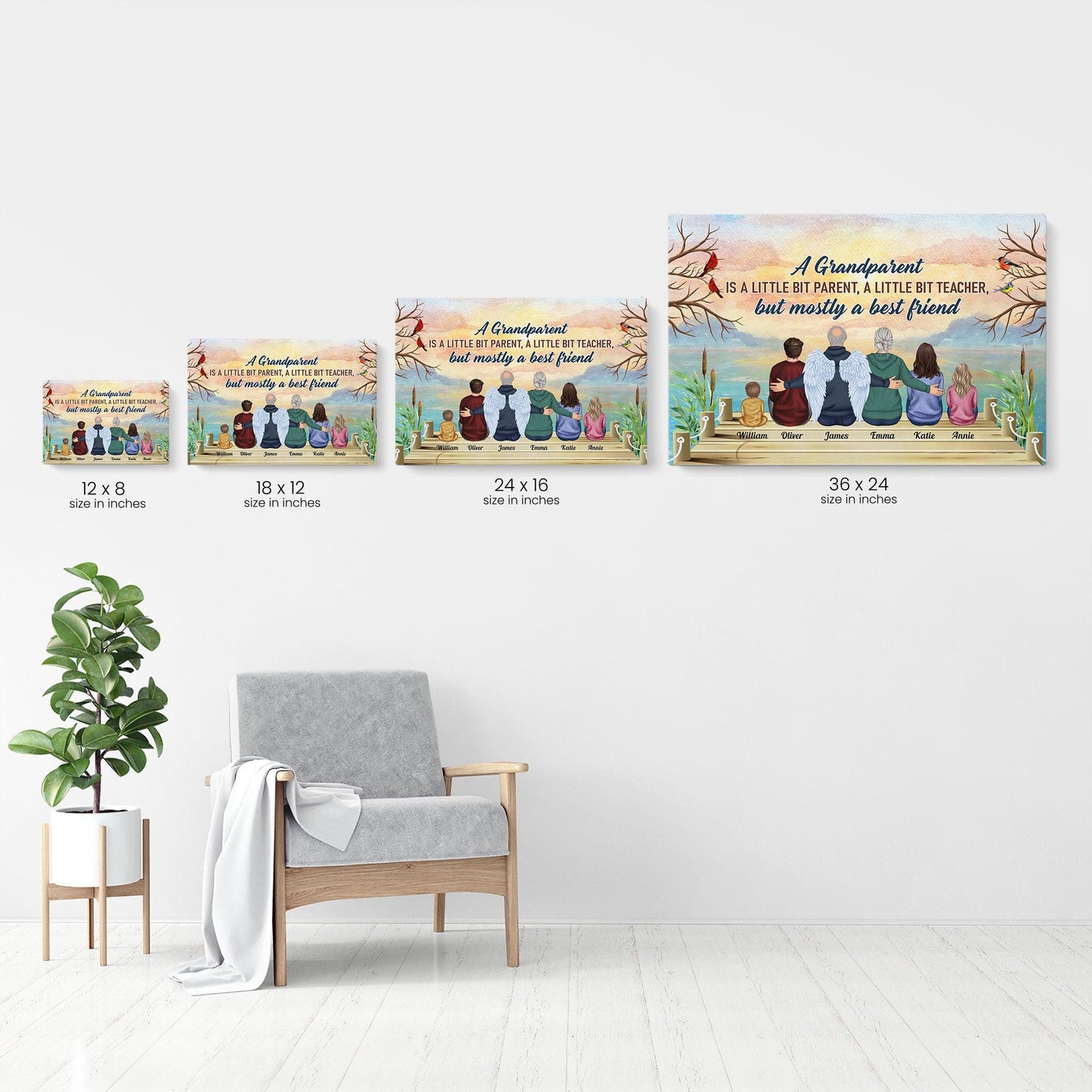 A Grandparent A Best Friends - Personalized Poster/Wrapped Canvas