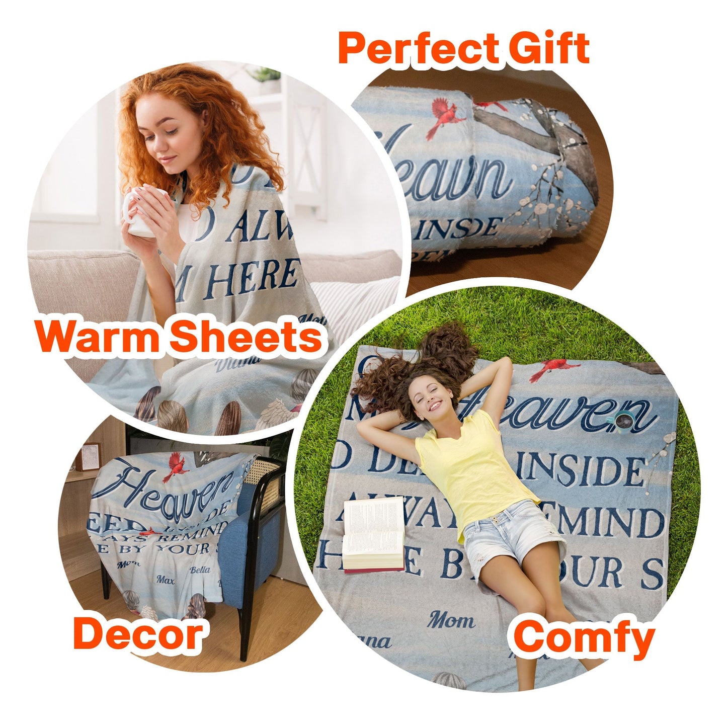 A Hug From Heaven, I'm Always By Your Side - Personalized Blanket - Mother's Day Gift, Memorial Blanket For Family, Grief, Sympathy, Comfort Gift