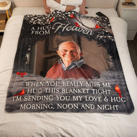 A Hug From Heaven - Personalized Memory Photo Blanket
