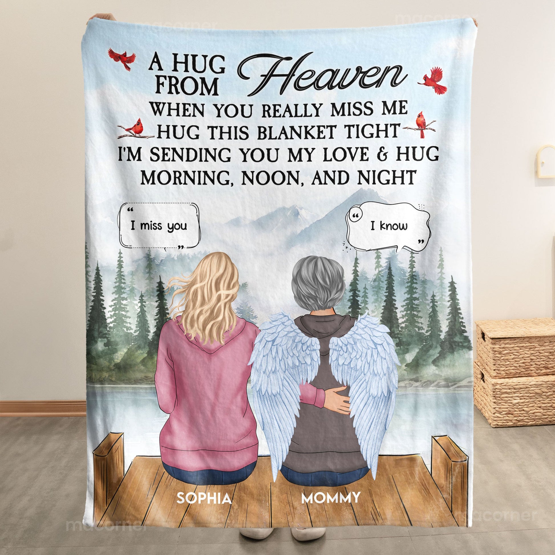 A Hug From Heaven, New Version - Personalized Blanket