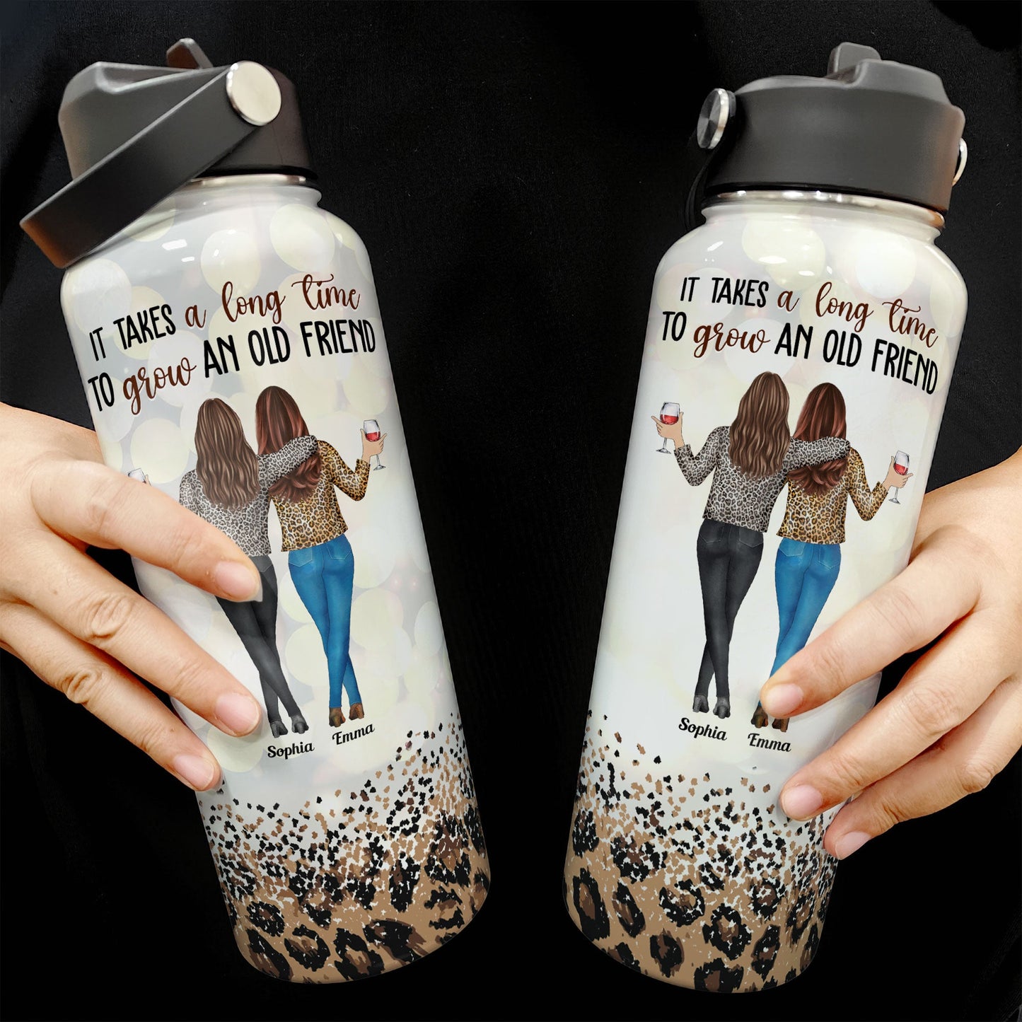A Long Time To Grow An Old Friend - Personalized Stainless Steel Water Bottle