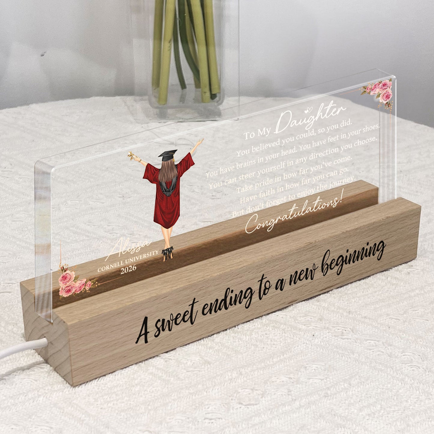 A Sweet Ending To A New Beginning Graduation Gift - Personalized LED Night Light