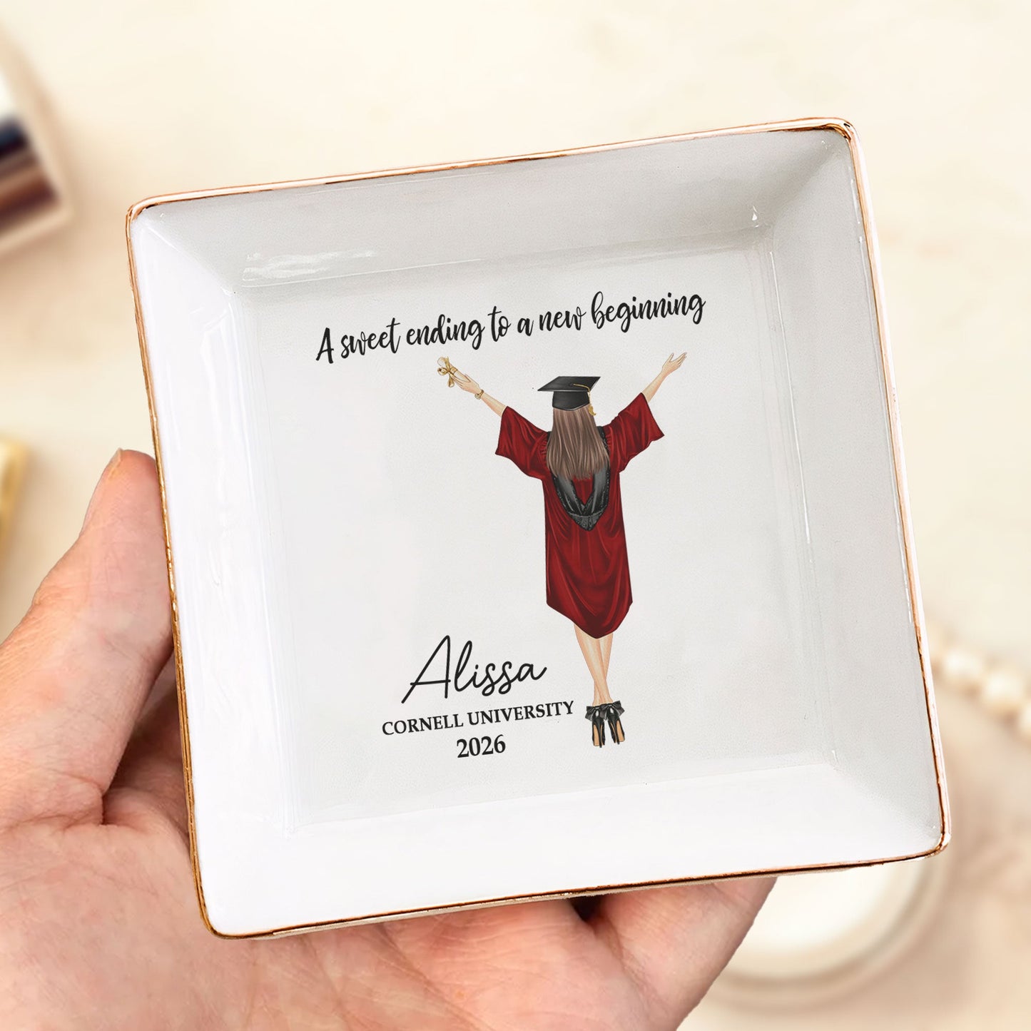 A Sweet Ending To A New Beginning - Personalized Jewelry Dish