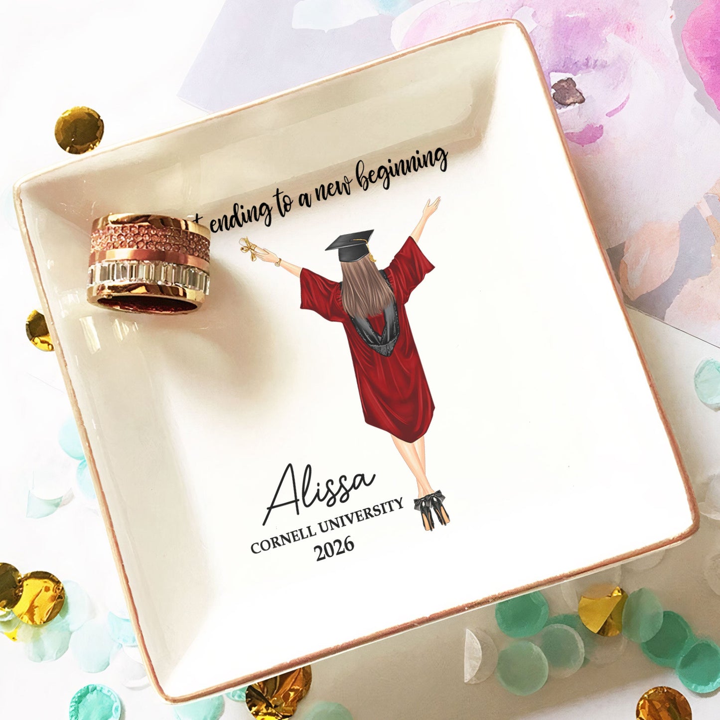 A Sweet Ending To A New Beginning - Personalized Jewelry Dish