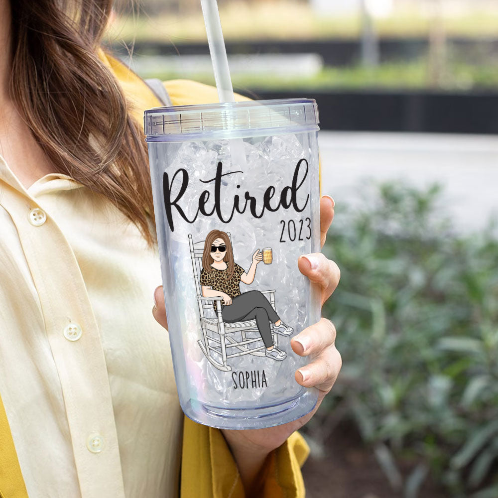 A Wise Woman Once Said "I'm Outta Here" - Personalized Acrylic Tumbler With Straw
