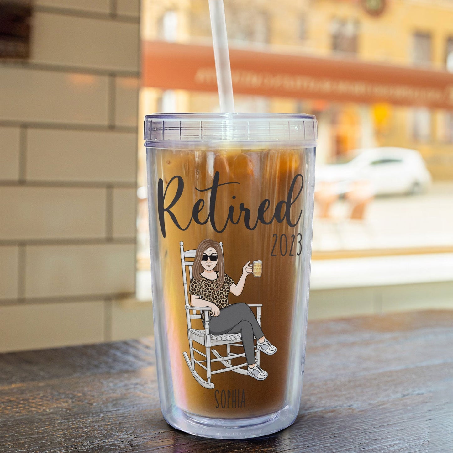 A Wise Woman Once Said "I'm Outta Here" - Personalized Acrylic Tumbler With Straw