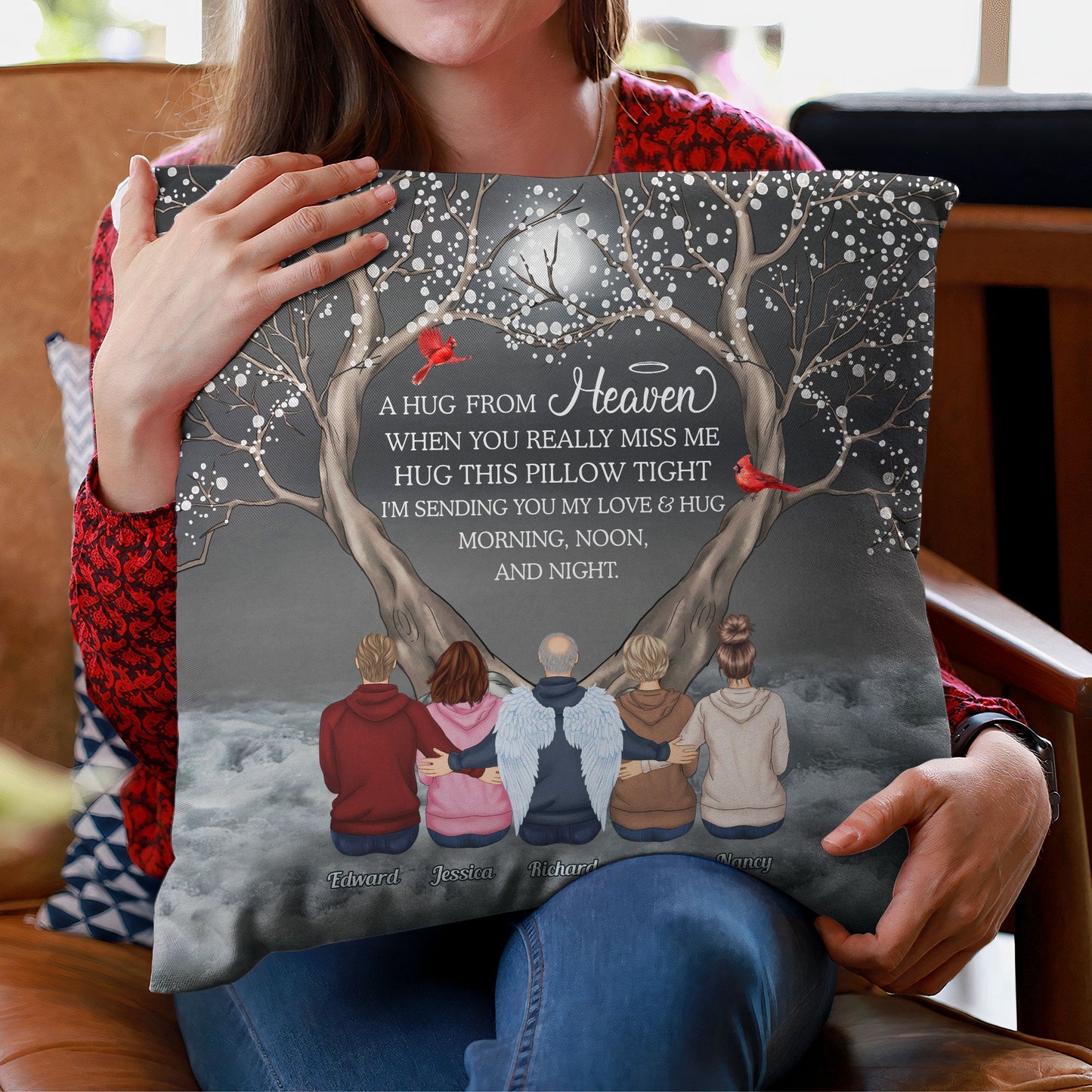 A Hug From Heaven Memorial Gift For Family - Personalized Pillow