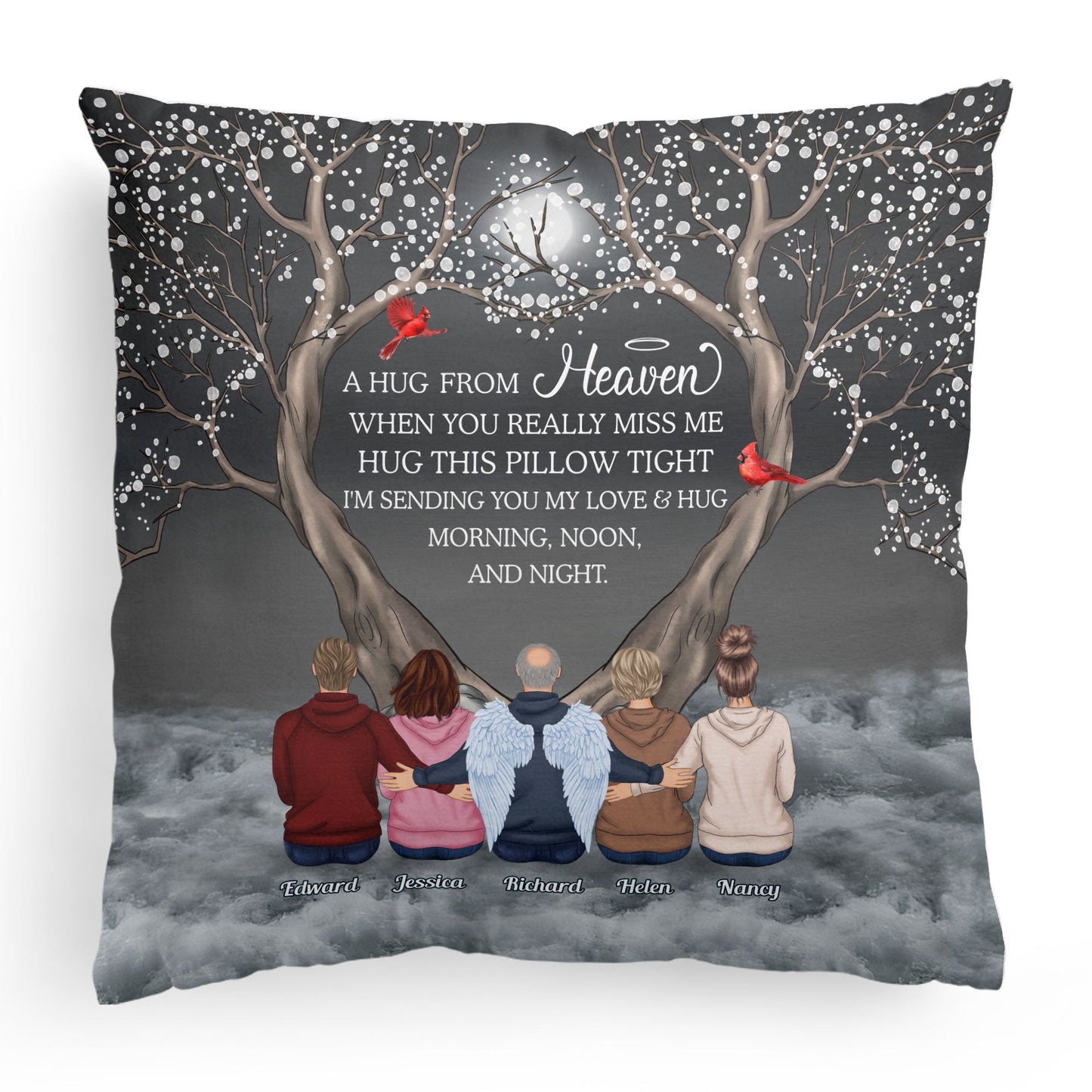 A Hug From Heaven Memorial Gift For Family - Personalized Pillow