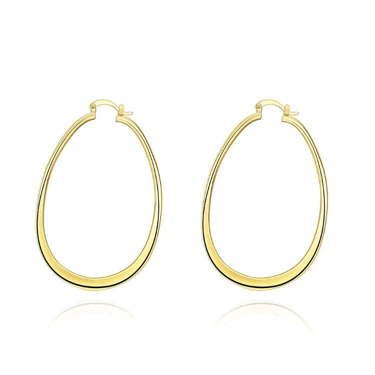 Goldtone Large Flat Hoop Earring 68mm (available in 3 colors) ITALY Design