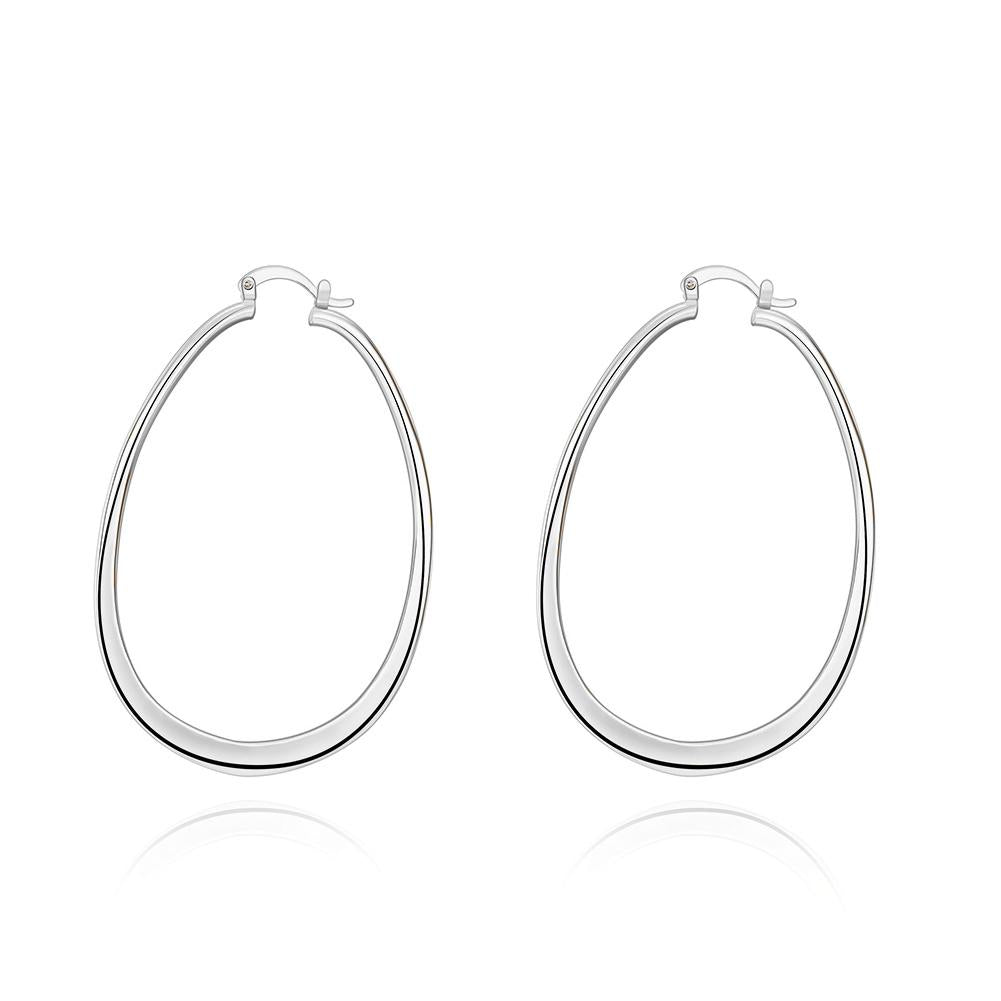 Goldtone Large Flat Hoop Earring 68mm (available in 3 colors) ITALY Design