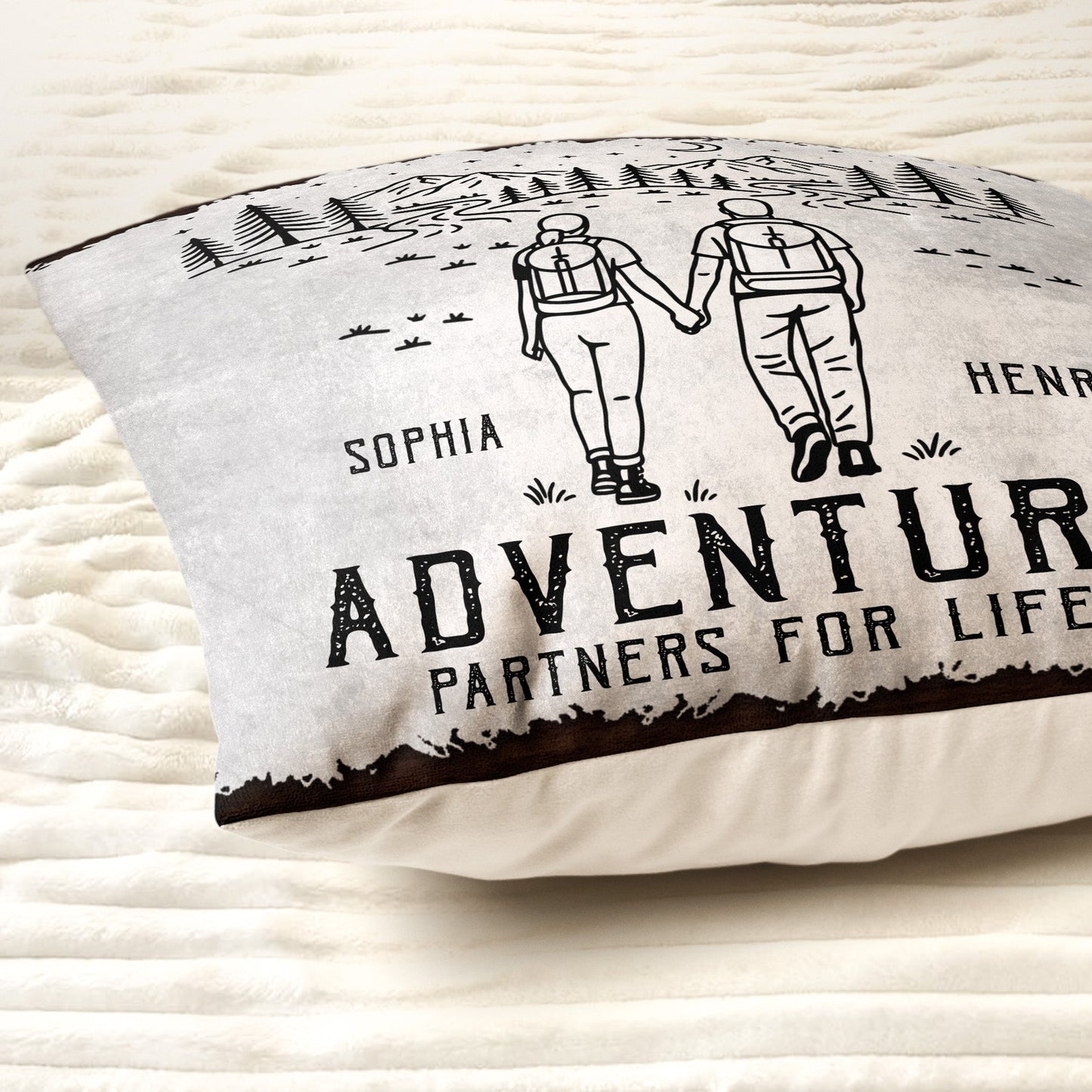Adventure Partners For Life Camping Couple Gift - Personalized Pillow (Insert Included)