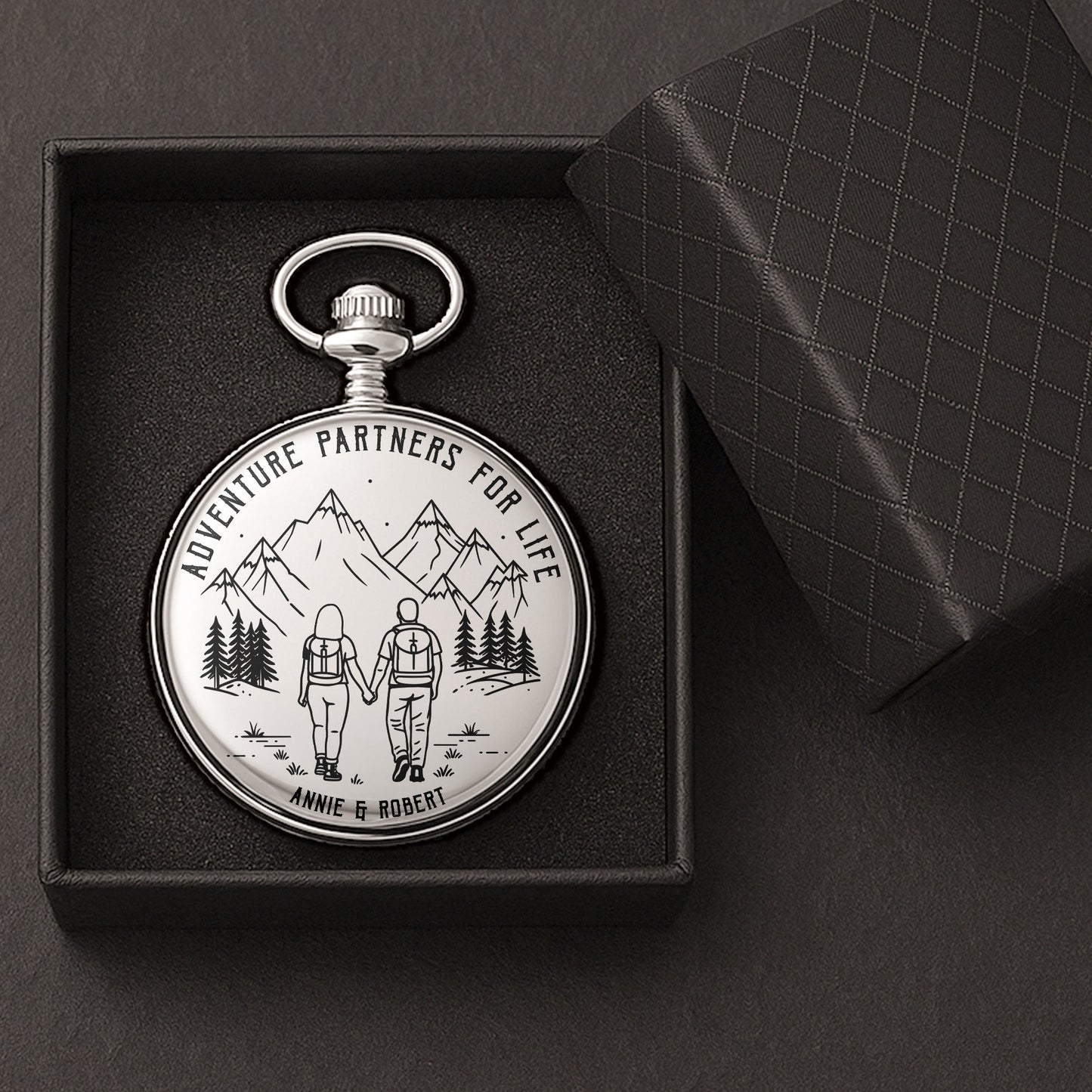 Adventure Partners For Life Camping Couple - Personalized Pocket Watch