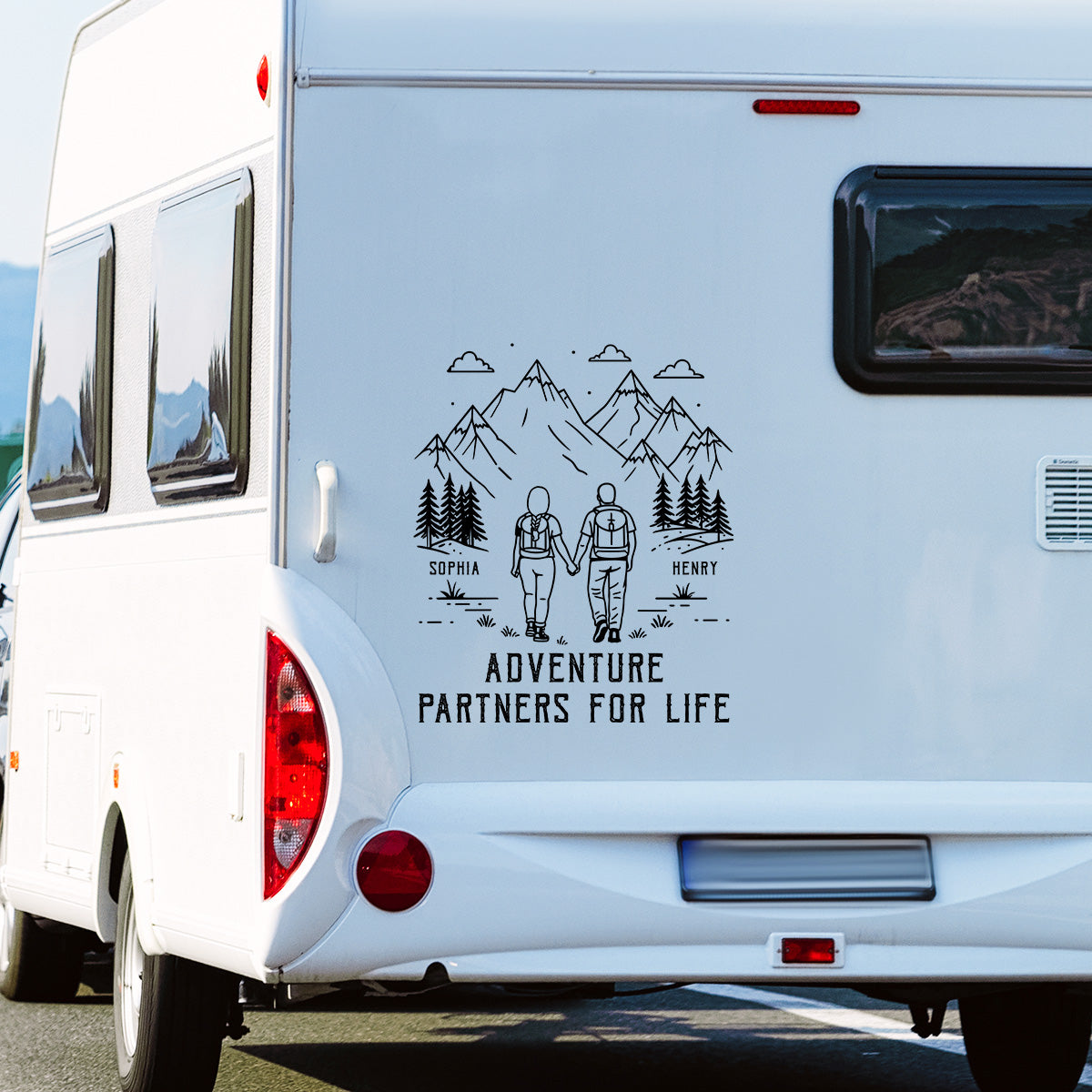 Adventure Partners For Life Camping Couple - Personalized RV Decal