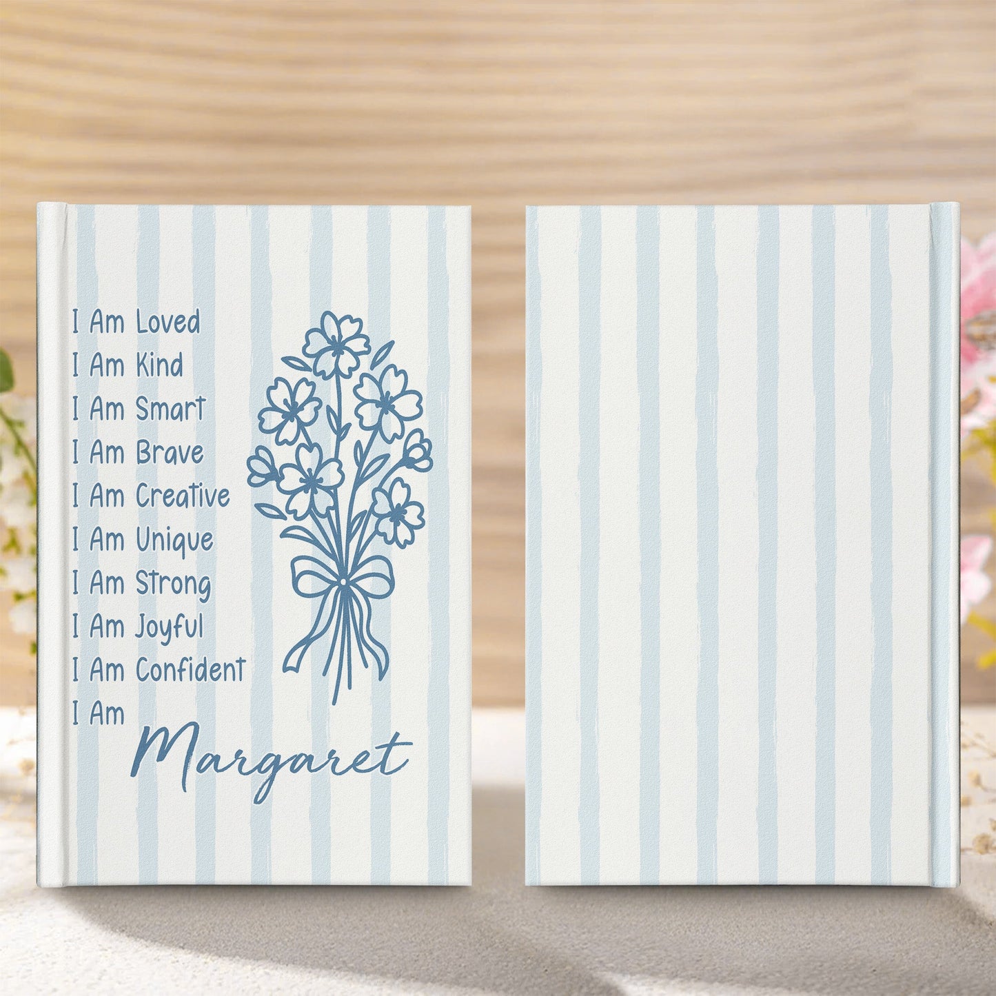Affirmation Birth Flower Whimsy Style - Personalized Hardcover Journal