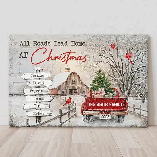 All Roads Lead Home At Christmas - Personalized Poster/Canvas