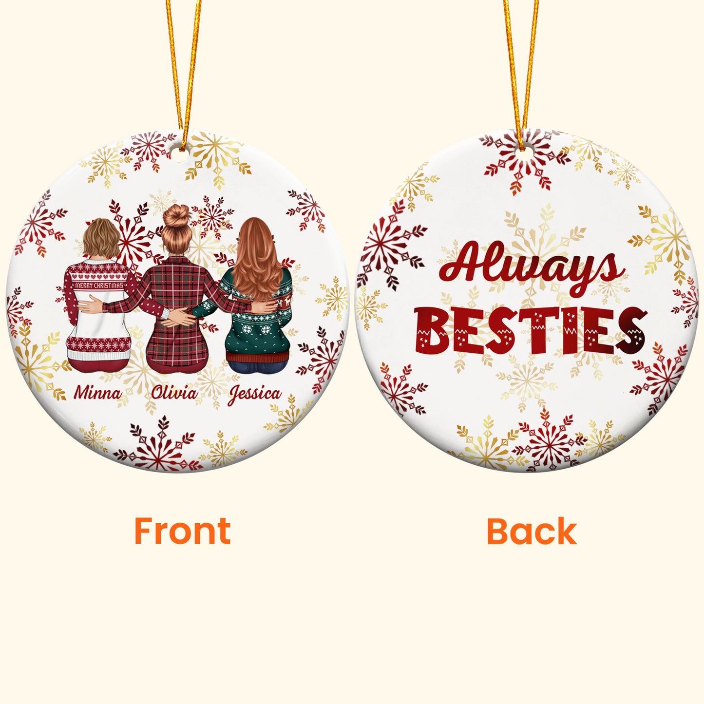 Always Besties Friendship Gifts - Personalized Ceramic Ornament