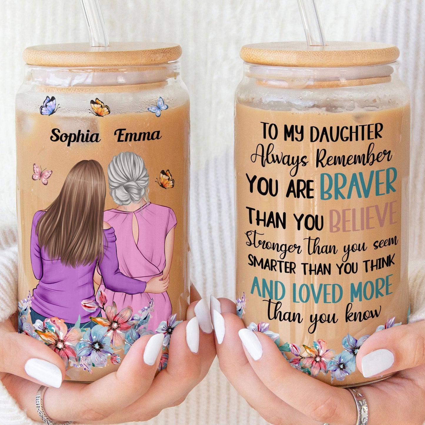 Always Remember You Are Braver - Personalized Clear Glass Cup