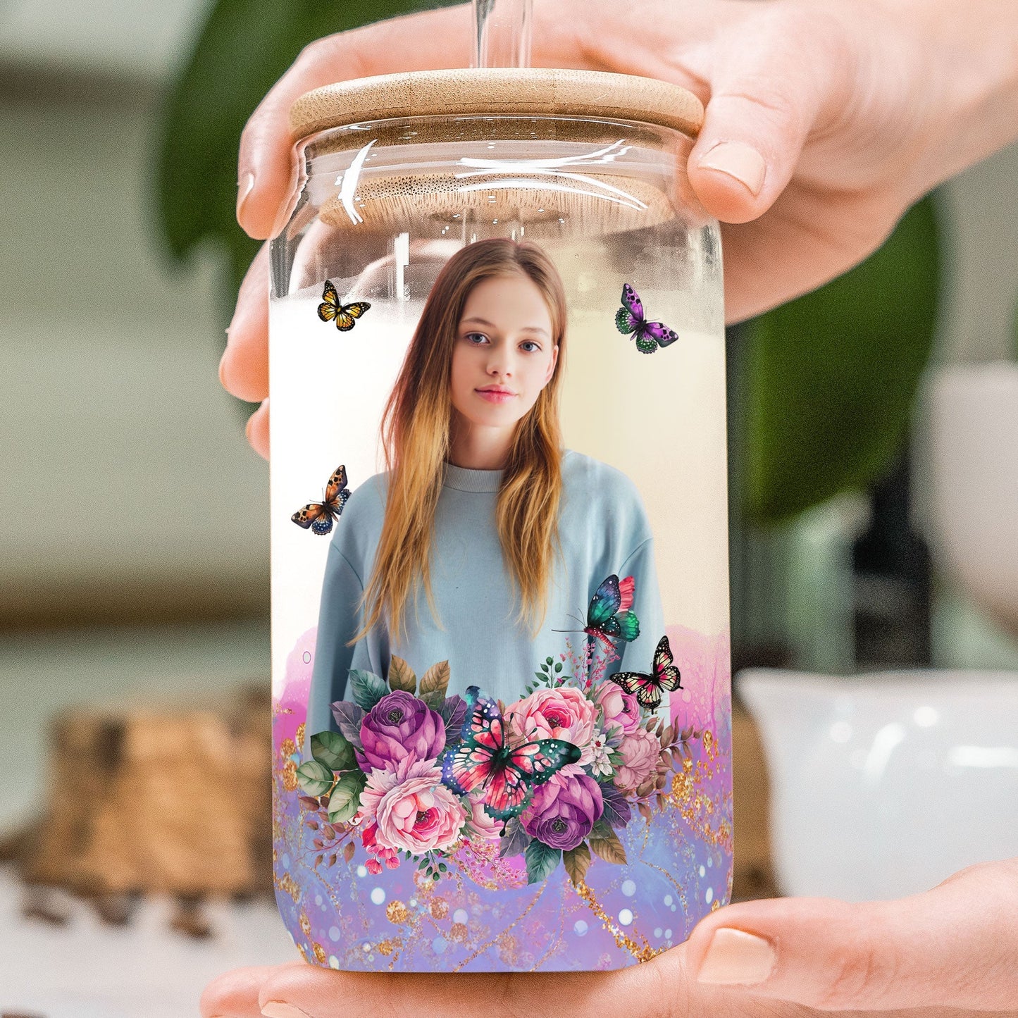 Always Remember You Are Braver - Personalized Photo Clear Glass Cup