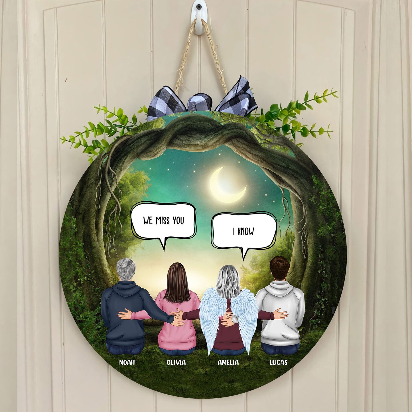 Always With You - Personalized Round Wood Sign