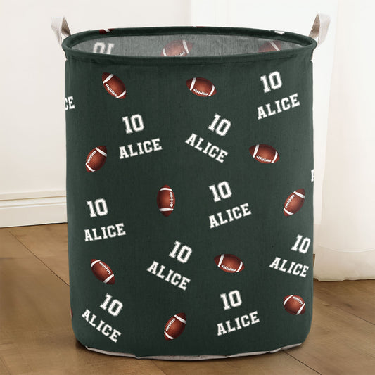 American Football Custom Name, Number - Personalized Laundry Storage Basket