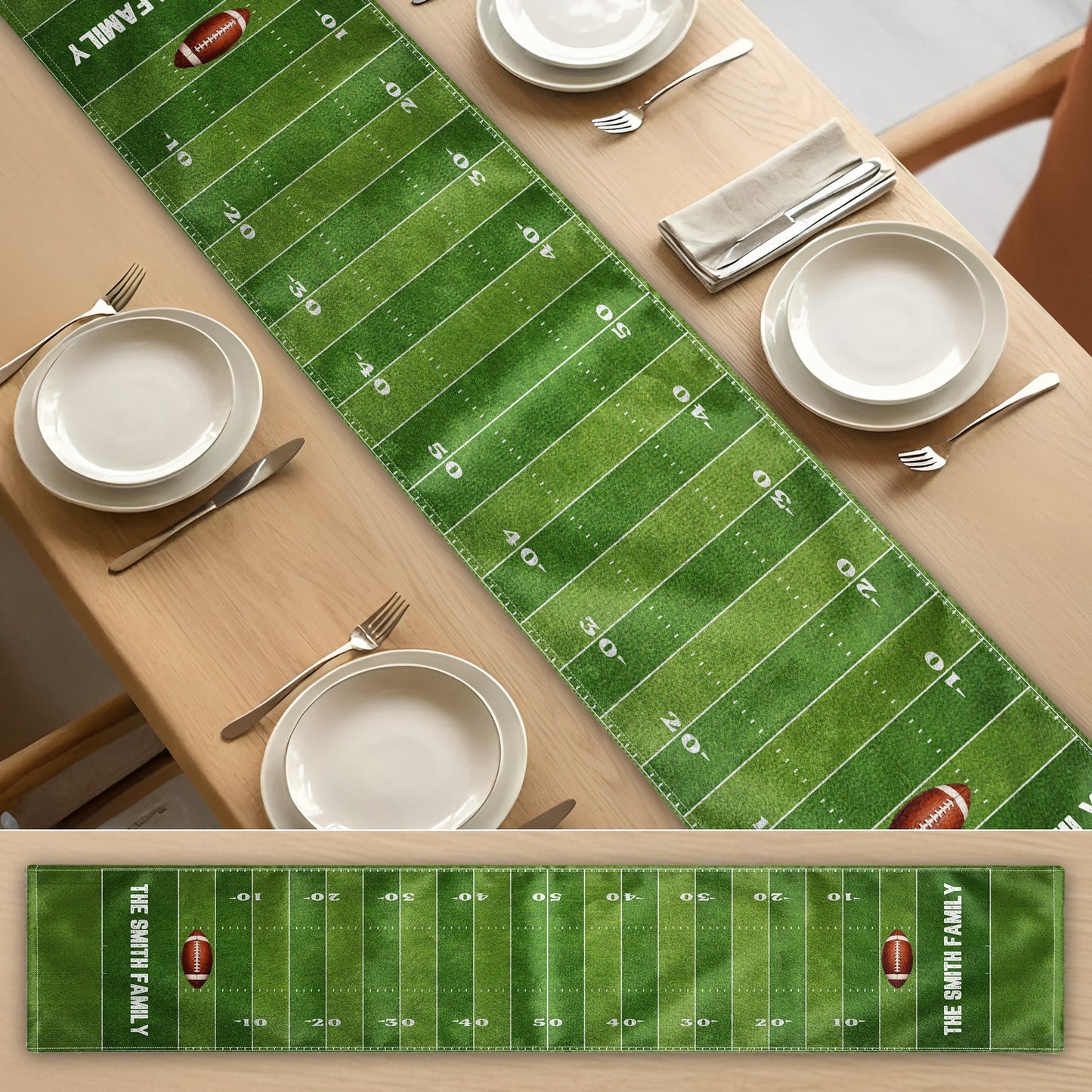 American Football, Custom Family Name - Personalized Table Runner