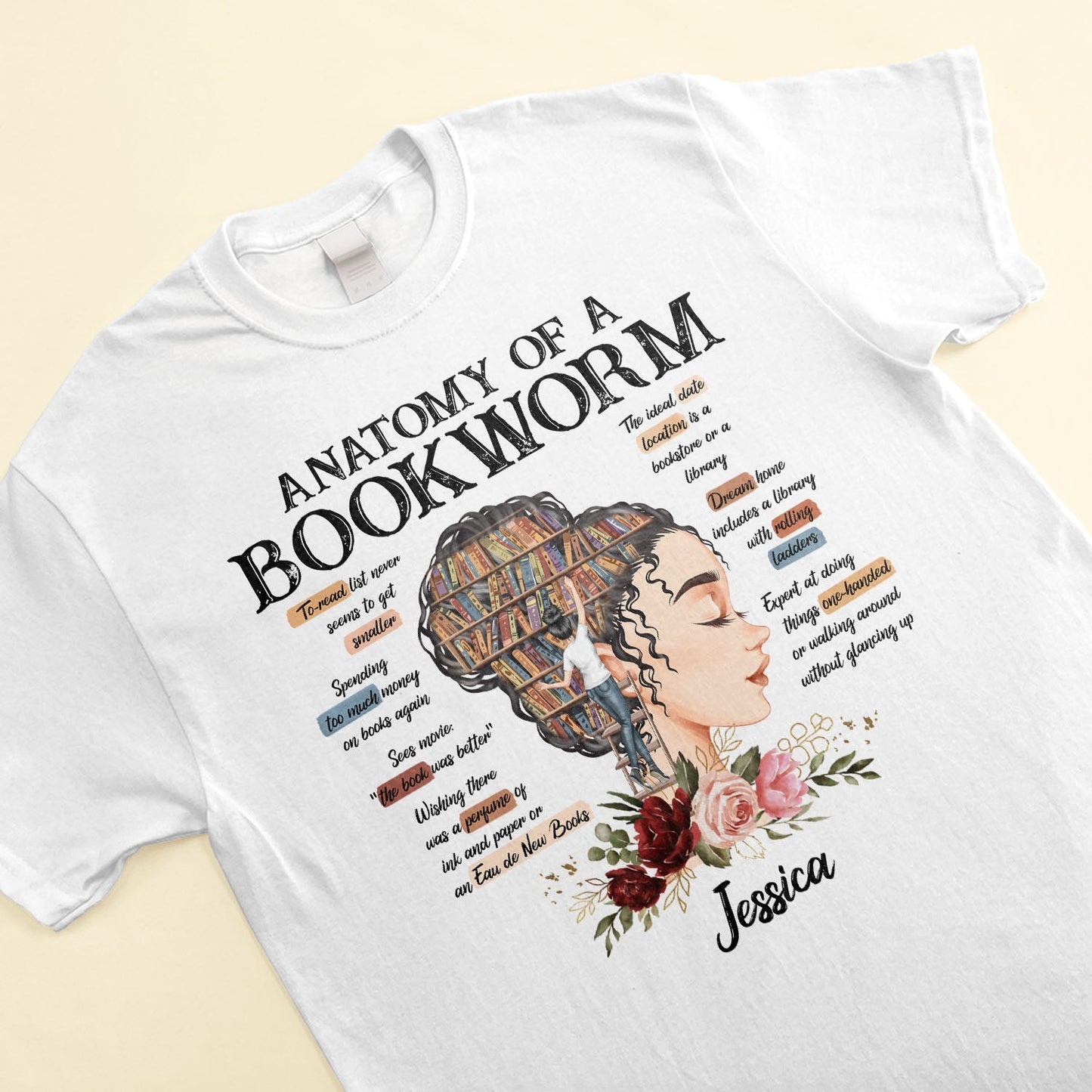 Anatomy Of A Bookworm - Personalized Shirt - Birthday, Funny Gift For Bookworm, Book Lovers, Reading Lovers