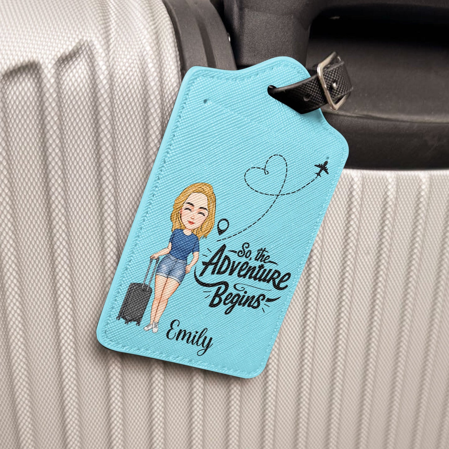 And So The Adventure Begin - Personalized Passport Cover And Luggage Tag Travel Set