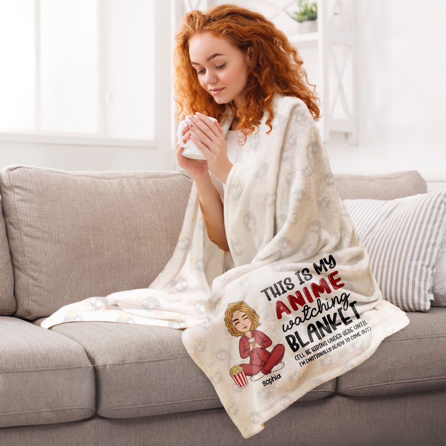 Anime Watching Blanket - Personalized Blanket