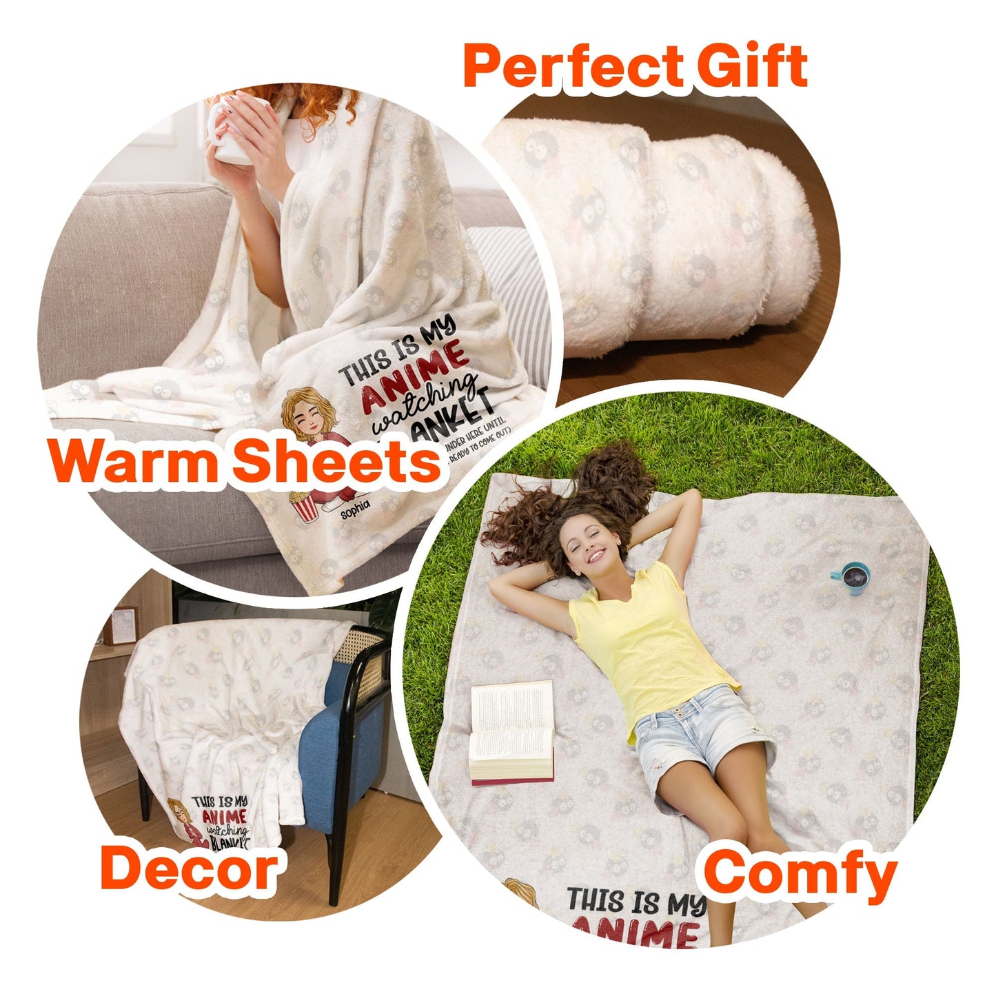 Anime Watching Blanket - Personalized Blanket
